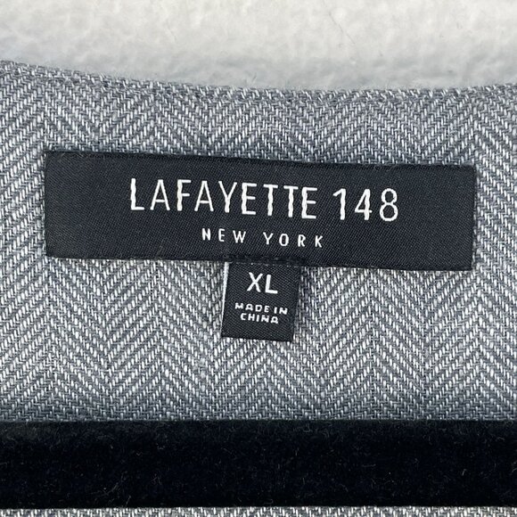 Lafayette 148 New York Womens XL Gray 100% Linen Sleeveless Belted Midi Dress - Picture 5 of 14